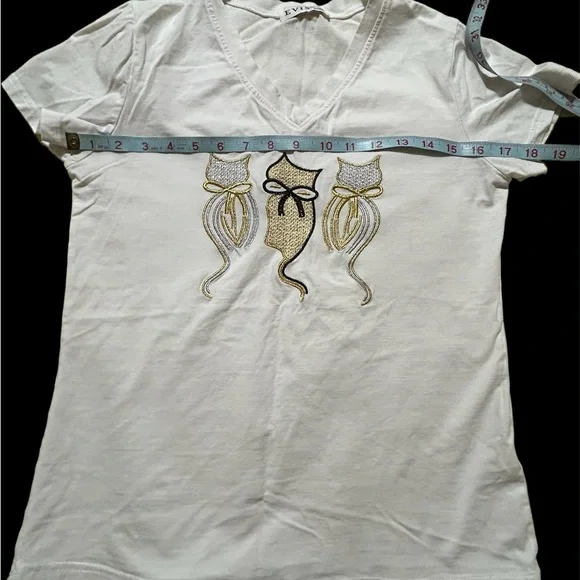 White T-shirt embroidered - Picture 2 of 5